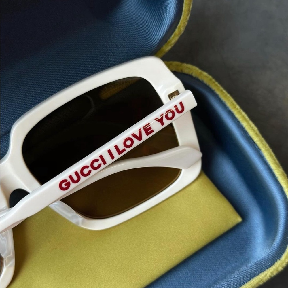 GUCCI GG0567SAN 006 square sunglass ivory white frame brown/light mirror lenses - Picture 14 of 16